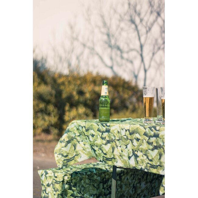 2Lif York Fu01 Bier tafelset textiel groen 1st 100x260cm/ 2st 220x25x45cm