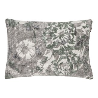 Linen & More Vintage Bloem kussen groen 35x50cm