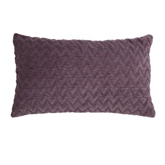 Linen & More Zigzag Fluweel kussen paars 30x50cm