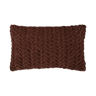 Linen & More Smock Fluweel kussen bruin 30x50cm