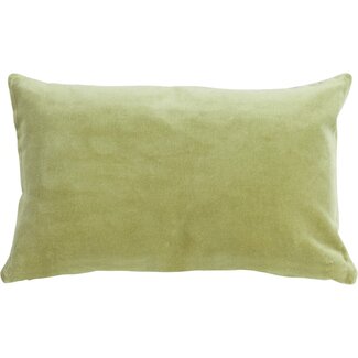 Linen & More Fluweel Chambray kussen groen 30x50cm