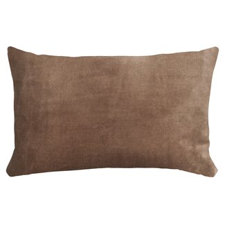 Linen & More Fluweel Chambray kussen taupe 30x50cm