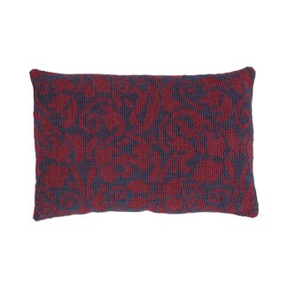 Linen & More Bloem Jacquard kussen bordeaux blauw 40x60cm