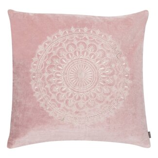 Linen & More Preston Fluweel kussen roze 60x60cm
