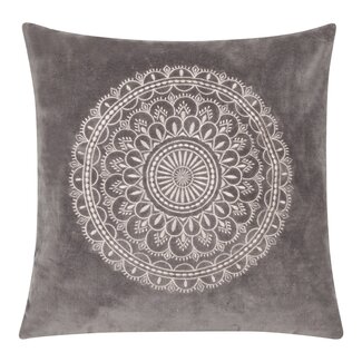 Linen & More Preston Fluweel kussen grijs 60x60cm
