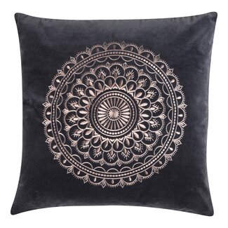 Linen & More Preston Fluweel kussen grijs 60x60cm