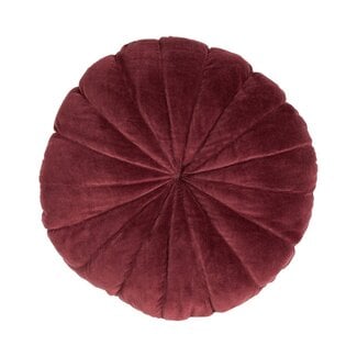 Linen & More Bloem kussen bordeaux dia40x12cm