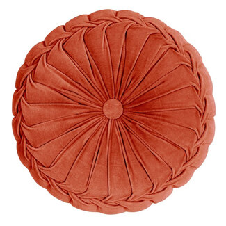 Linen & More Kanan Fluweel kussen oranje dia40x10cm