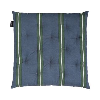 Linen & More Printed Strepen stoelkussen blauw groen 40x40cm+5cm