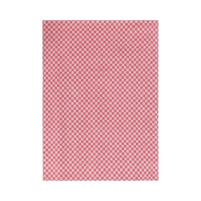 Linen & More Dutch Check theedoek rood 50x70cm (set of 3)