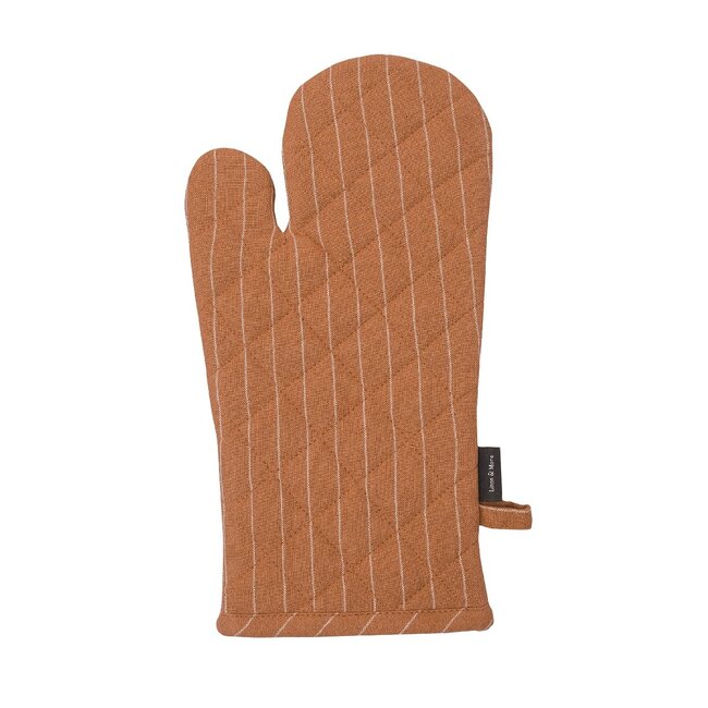 Linen & More Pinstripe Ovenwant cafe bruin 18x33cm