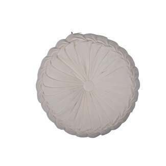 Linen & More Kanan Fluweel kussen gebroken wit dia60x10cm