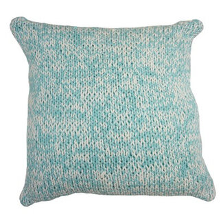 Linen & More Kussen Double Knit 45x45 l.aqua/off white
