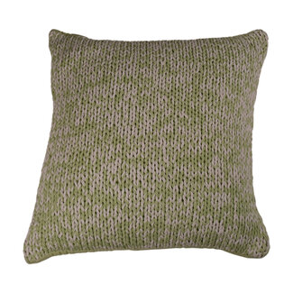 Linen & More Kussen Double Knit 45x45 l.green/white