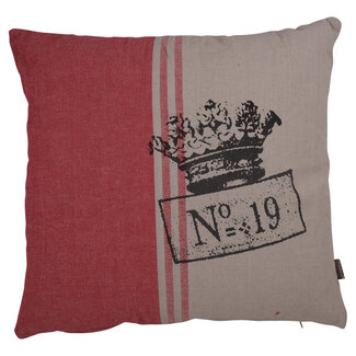 Linen & More Kussen Crown Middle Streep 45 x45 Rood