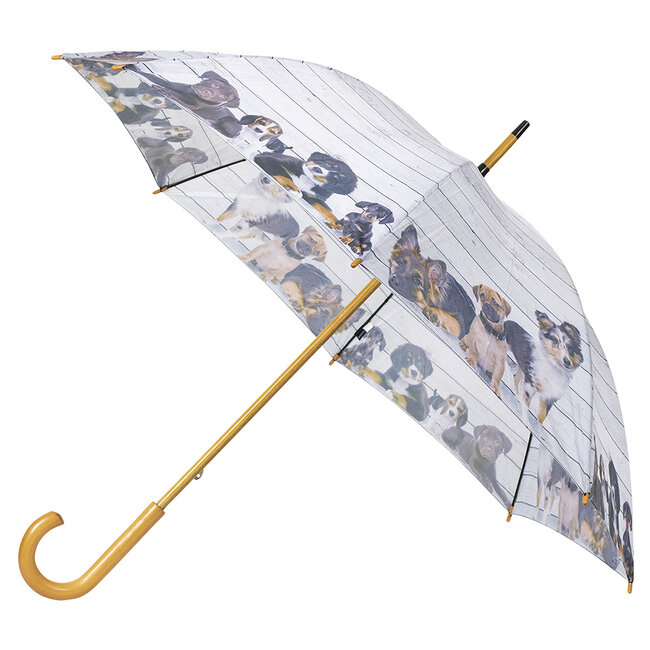 Mars & More paraplu steigerhout puppies 105cm