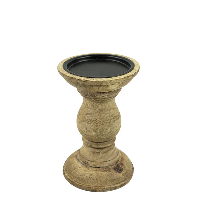 Mars & More kandelaar rond mango hout 15cm