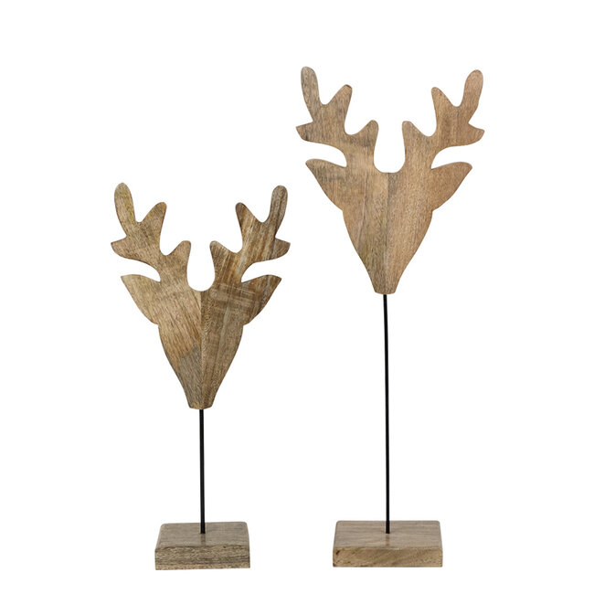 Mars & More staand hert mango hout h60 d15x26cm