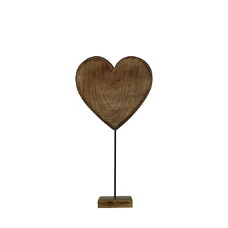 Mars & More staand hart mango hout h27 d12x12cm