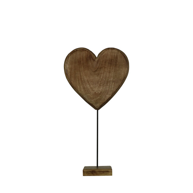 Mars & More staand hart mango hout h27 d12x12cm