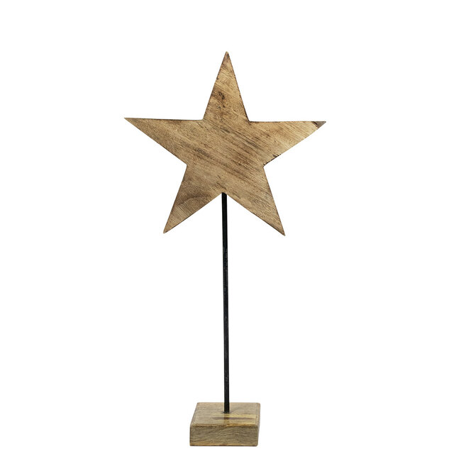 Mars & More staande ster mango hout 70cm