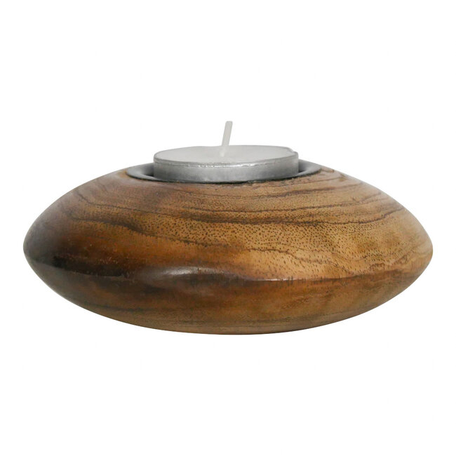 Mars & More windlicht mango hout 11x11x4cm