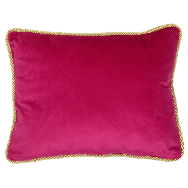 Mars & More half kussen fluweel goud fuchsia 35x45cm