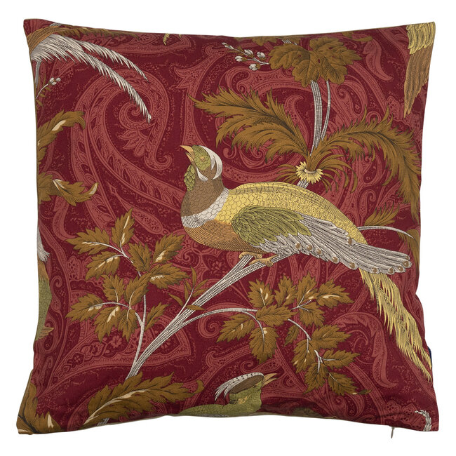 Mars & More kussen geweven paisley vogel rood 45x45cm*