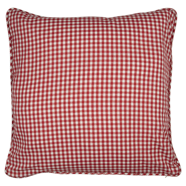 Mars & More kussen katoen rood ruit 55x55cm