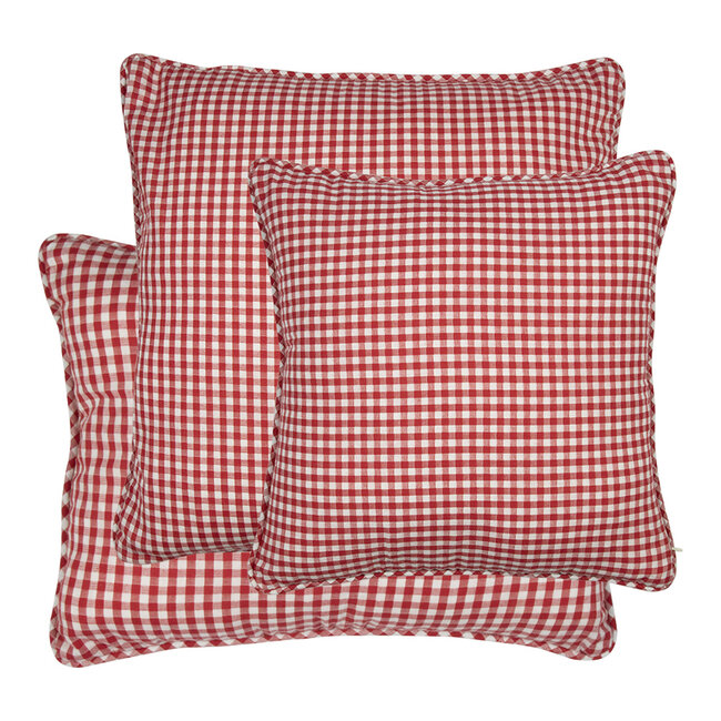 Mars & More kussen katoen rood ruit 55x55cm