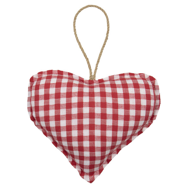 Mars & More hanger katoen hart donker rood knoop 16cm