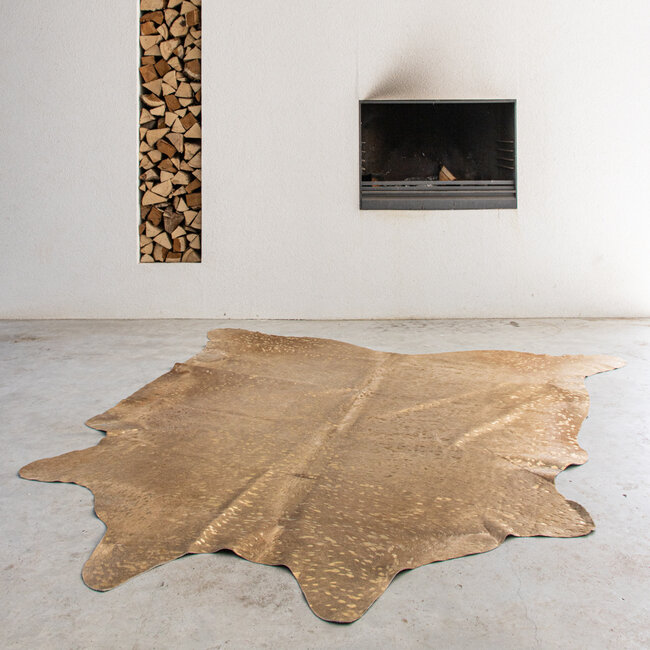 Mars & More vloerkleed koe gekleurd goud 250cm