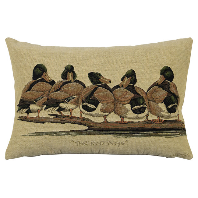 Mars & More gobelin kussen eenden bruin bad boys 30x45cm