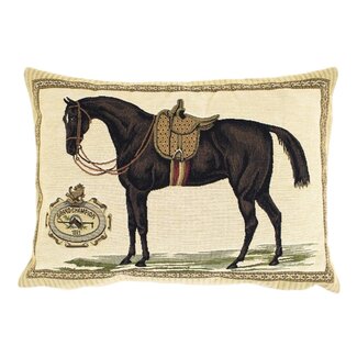 Mars & More gobelin kussen paard zadel bruin 30x45cm