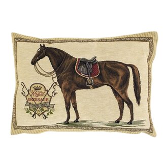 Mars & More gobelin kussen paard zadel rood 30x45cm