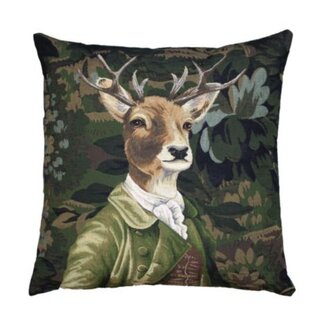 Mars & More gobelin kussen baron hert groen 45x45cm
