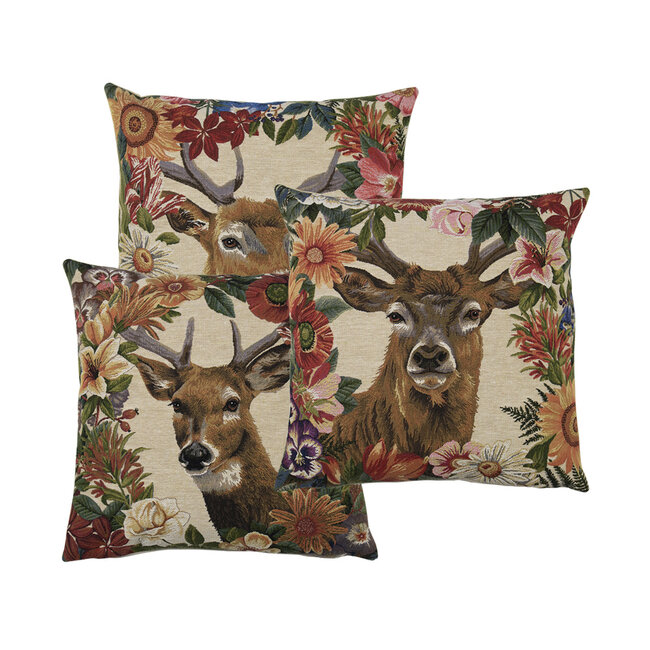 Mars & More gobelin kussen bloemen spitser 45x45cm
