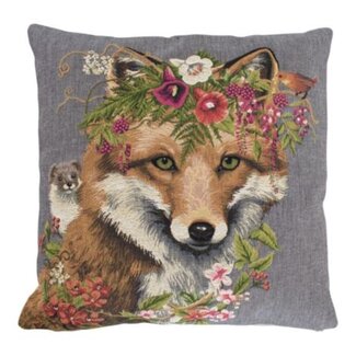 Mars & More gobelin kussen bloemen vos 45x45cm