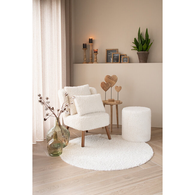 Mars & More vloerkleed teddy krul wit dia 120cm