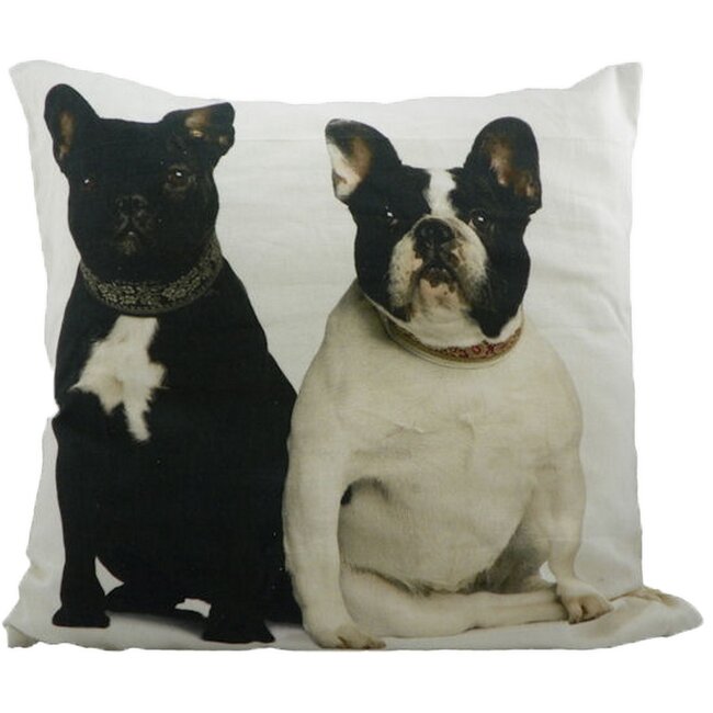 Mars & More canvas kussen franse bulldogs 50x50cm*