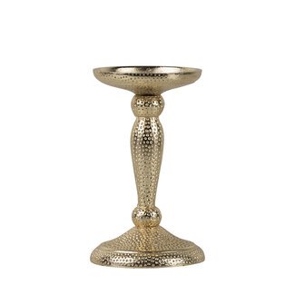 Mars & More kandelaar gehamerd champagne goud 16,5x10cm