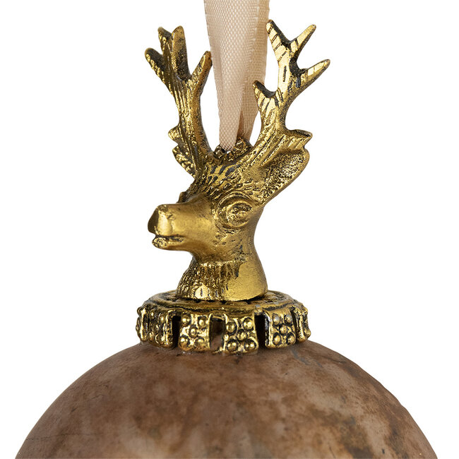 Mars & More decoratie bal hert antiek bruin 10cm