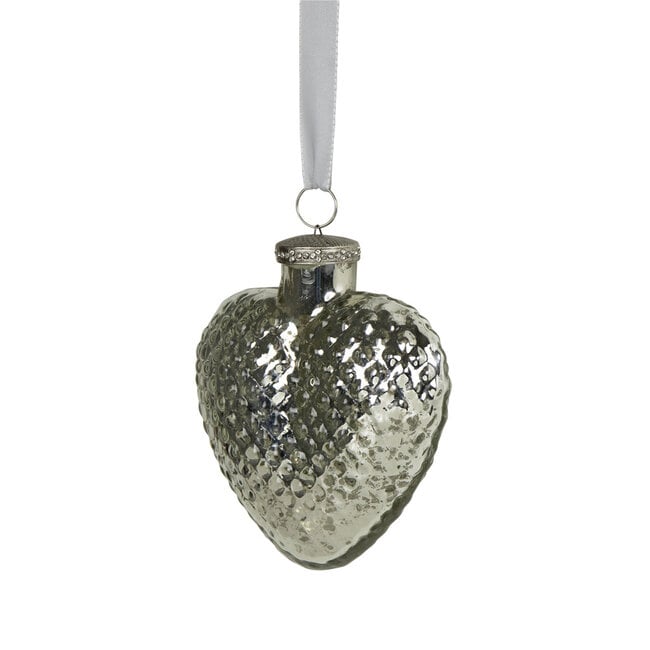 Mars & More decoratie hart zilver 15cm