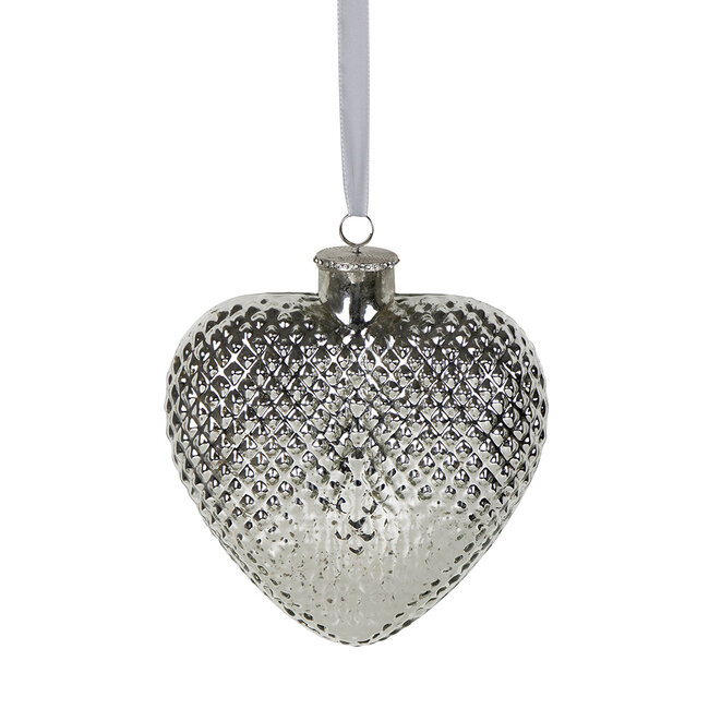 Mars & More decoratie hart zilver 17cm