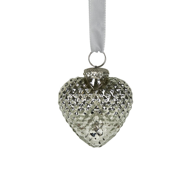 Mars & More decoratie hart zilver 8cm