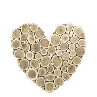 Mars & More hout mix wanddecoratie hart medium 58cm Mars & More hout mix wanddecoratie hart medium 58cm