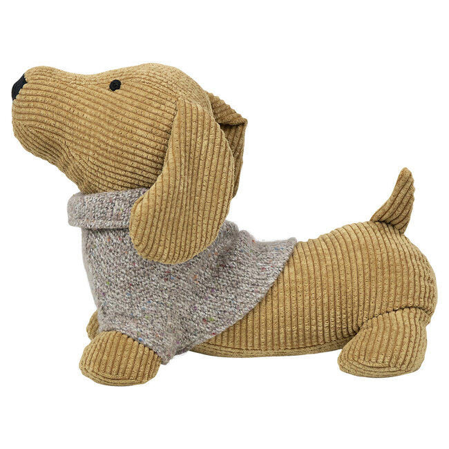 Mars & More Deurstopper Teckel trui oker 30x16x23cm