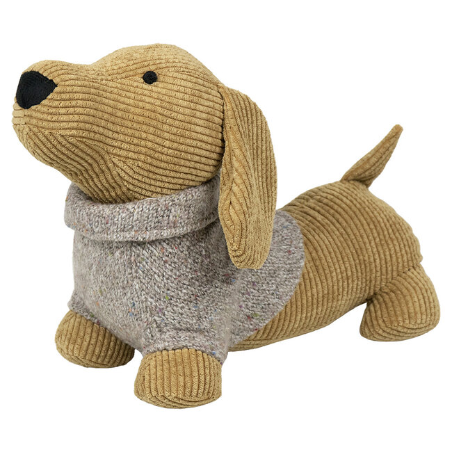 Mars & More Deurstopper Teckel trui oker 30x16x23cm