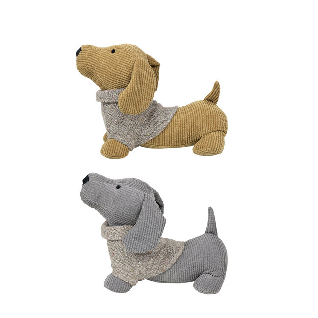Mars & More Deurstopper Teckel trui oker 30x16x23cm