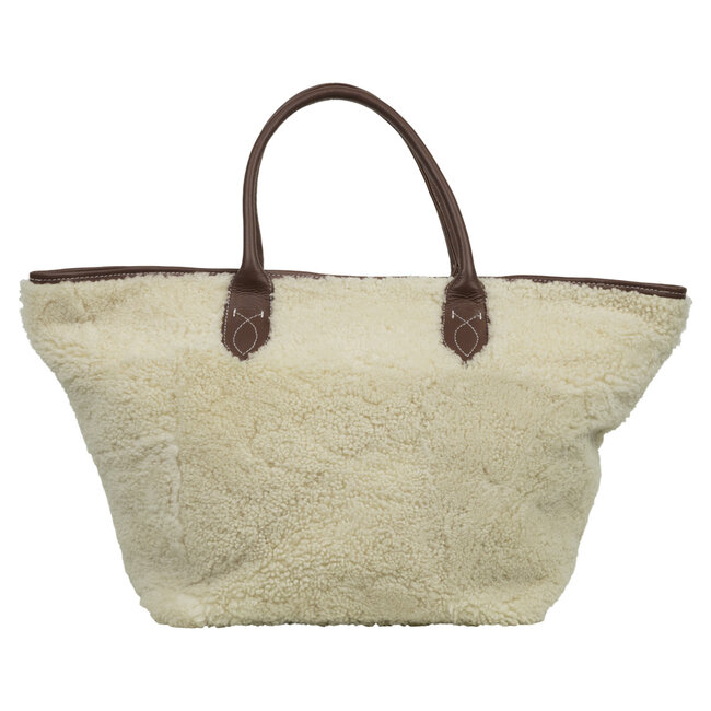 Mars & More schaap wit boodschappentas 55x30cm